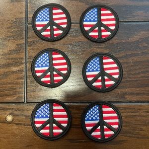 Vintage 1970’s Swiss Maid Quality Emblems American Flag Peace Sign Symbol Patch